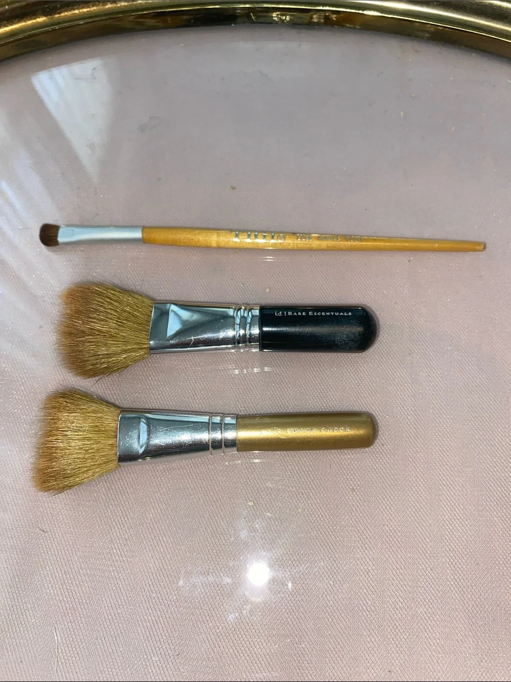 Gold and Black Makeup Brush Set - 3 Piece